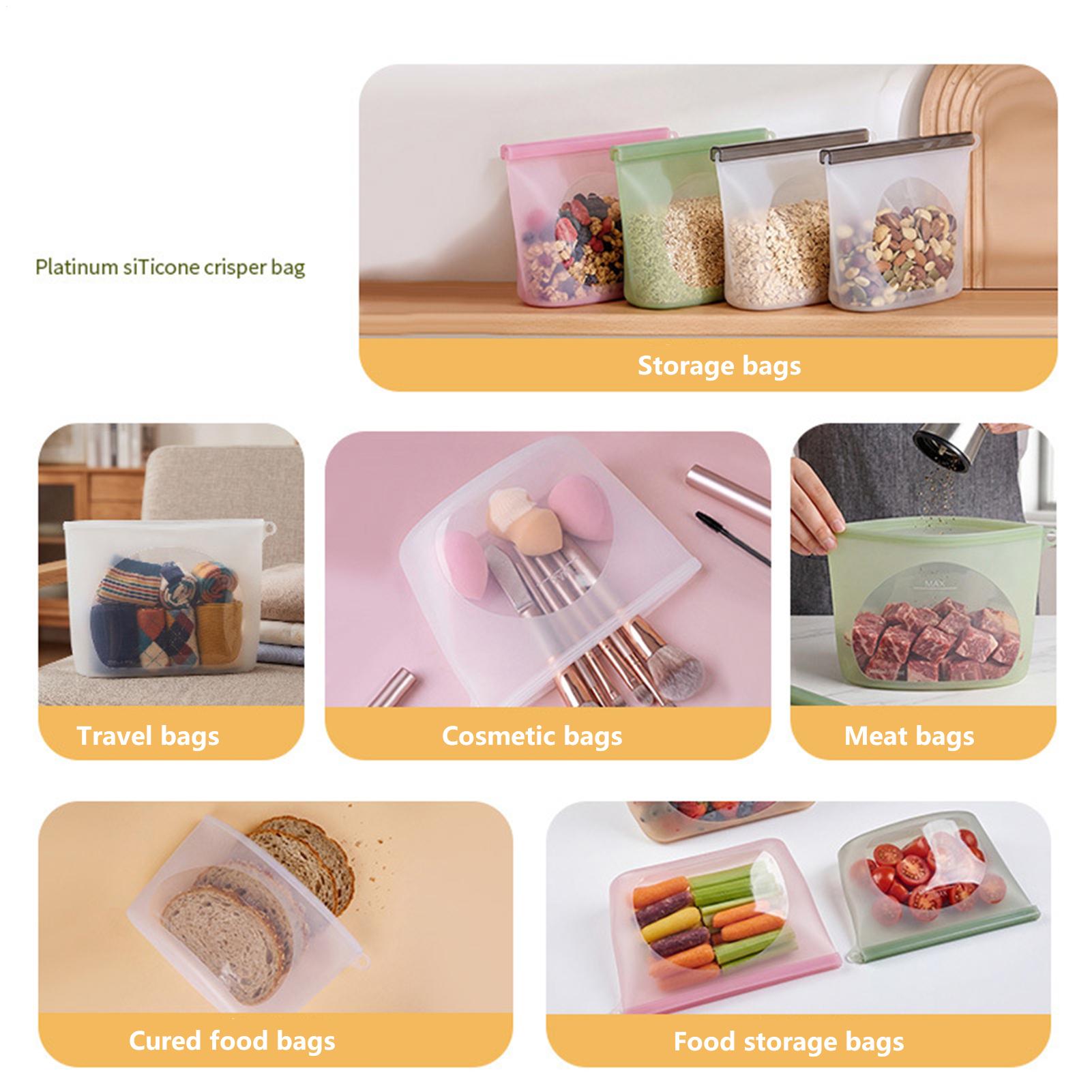 Food Storage Ziploc - Reusable Food Storage Bags 1000ml High