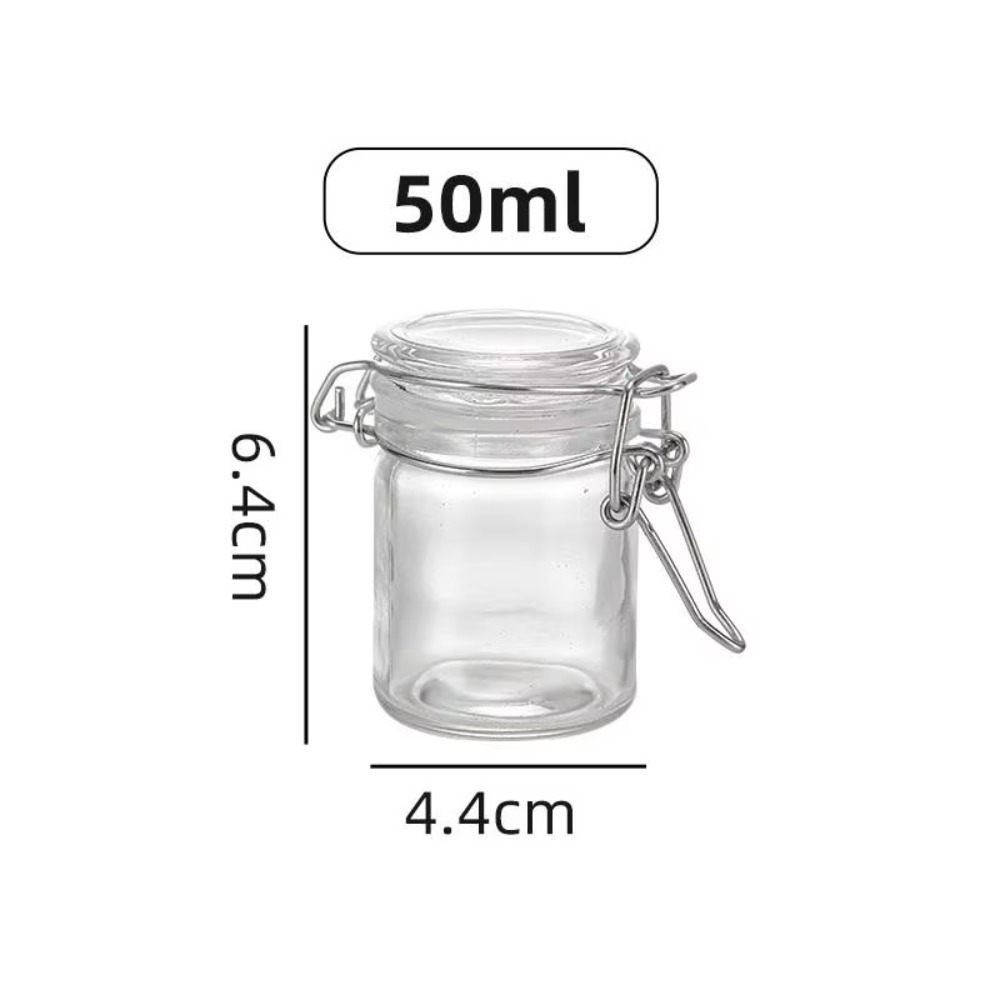 Food Storage Set Glass - 50/100ml Glass Sealed Jar Airtight Locking