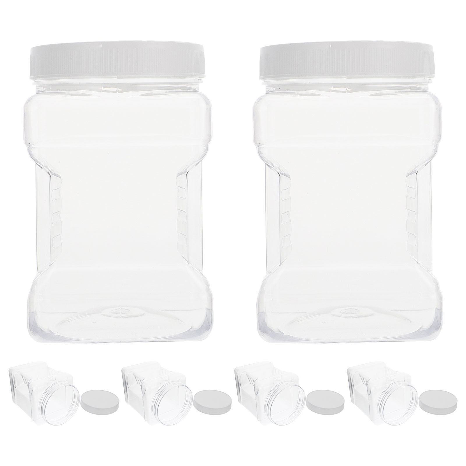 Food Storage Jars Airtight - 6Pcs Transparent Storage Jars Clear Square