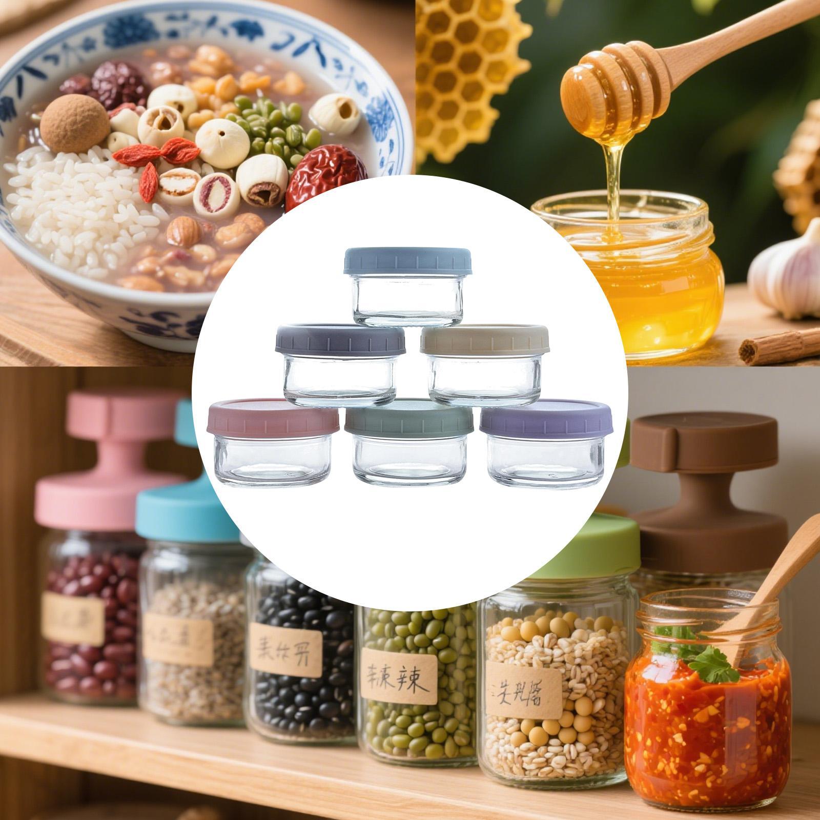 Food Storage Set Glass - Mini Glass Jars with Leakproof Lids