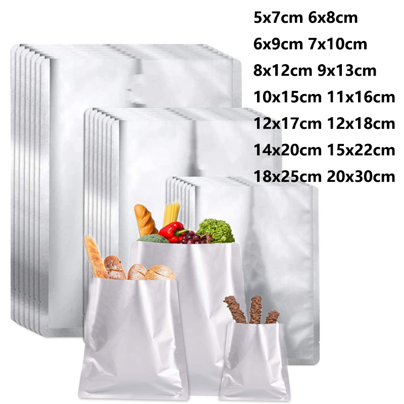 Food Storage Mylar Bags - 5-50pcs Silver Vacuum Sealer Aluminum Foil