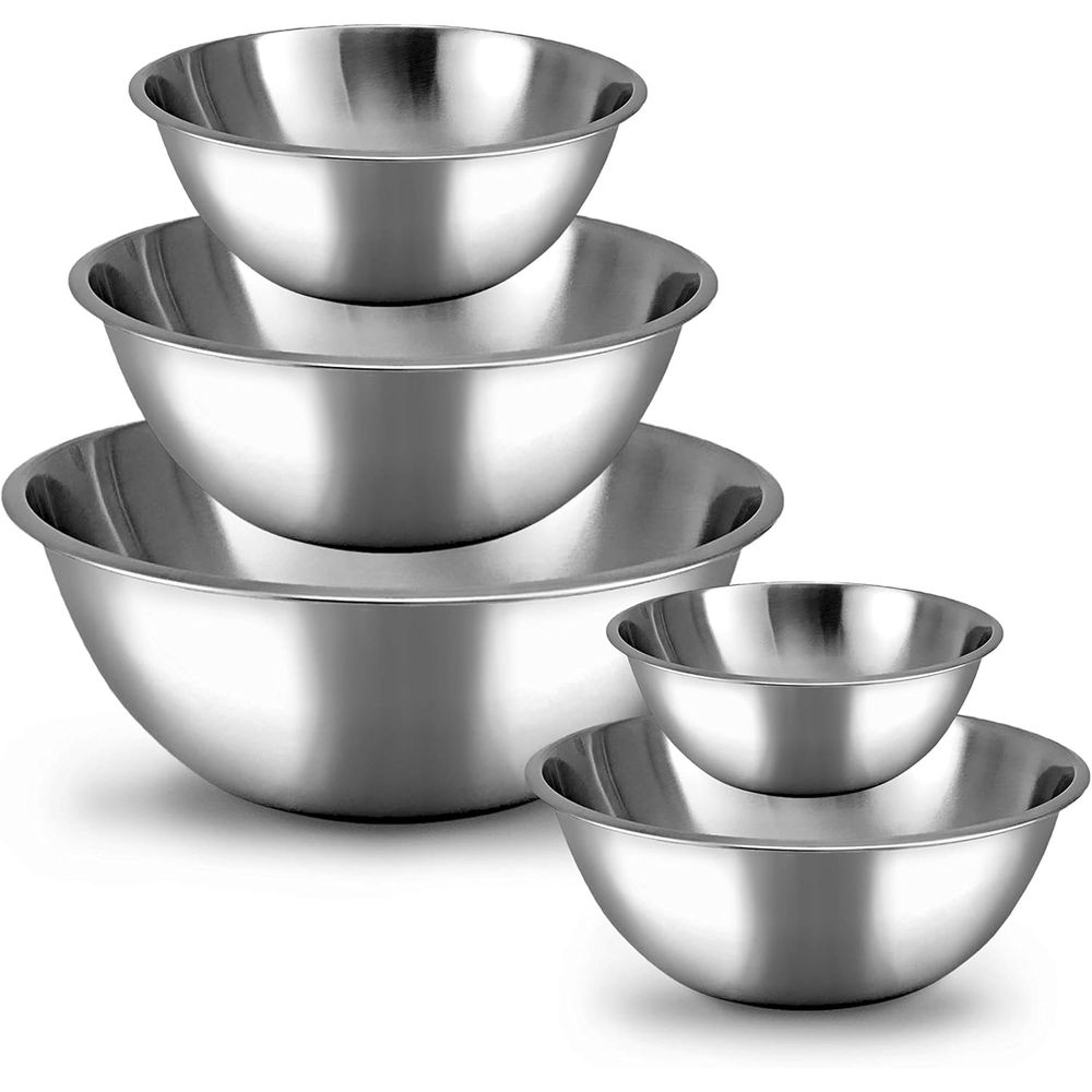 Food Storage 4 Quart - 5-Piece Mixing Bowls Set, Meal Prep
