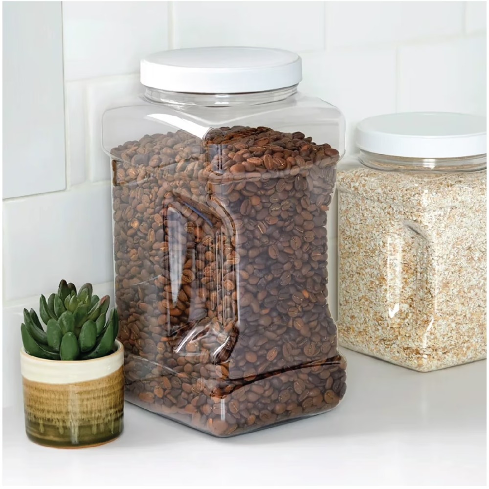 Food Storage 4 Quart - 4-Quart Clear Plastic Canister with White