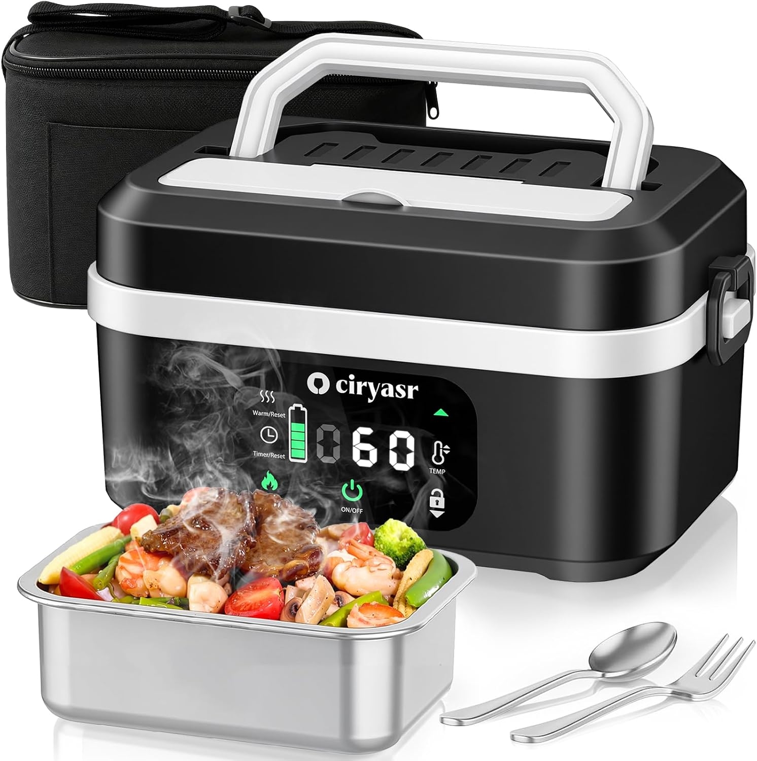Food Storage Bag Organizer - Powerful Electric Lunch Box, 1.35L 20000mAh