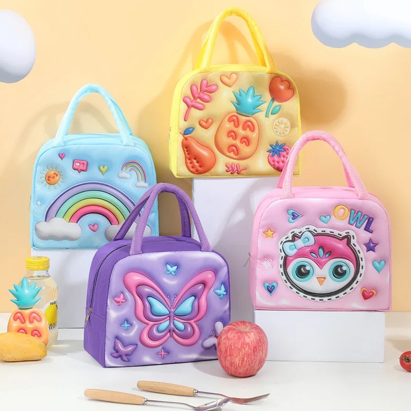 Food Storage Bag Organizer - Children's Lunch Box Bag 3D Cartoon