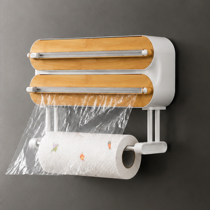 Food Storage Dispenser - Magnetic Food Wrap Dispenser Cutter Cling