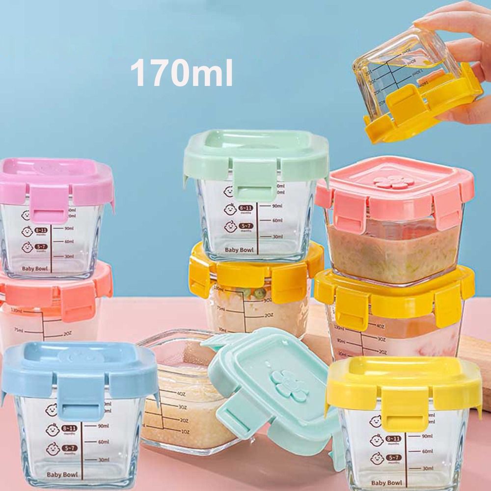 Food Storage Glass Box - 170ml Glass Food Storage Box Frozen