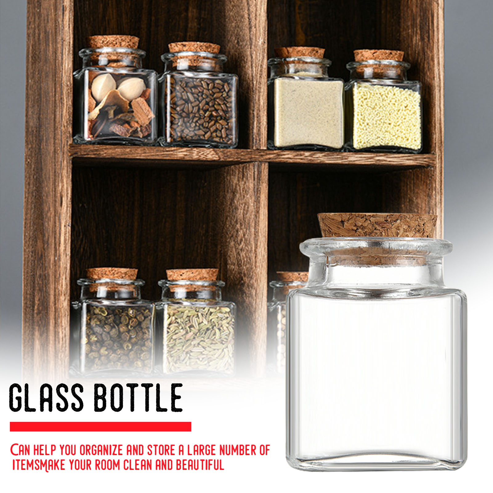 Food Storage Jars With Lids - 1/5/10Pcs Glass Storage Jars Kitchen Pantry