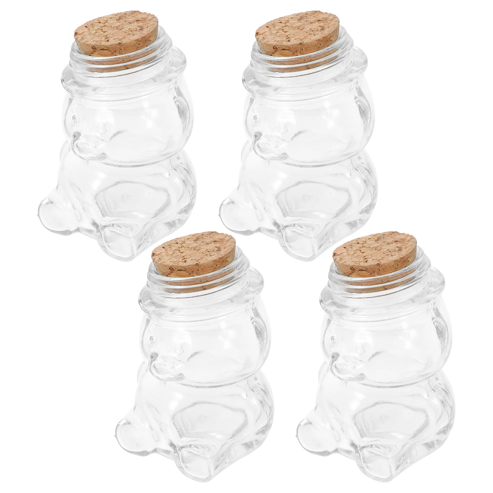 Food Storage Jars Airtight - 4Pcs Glass Candy Jar Set Transparent