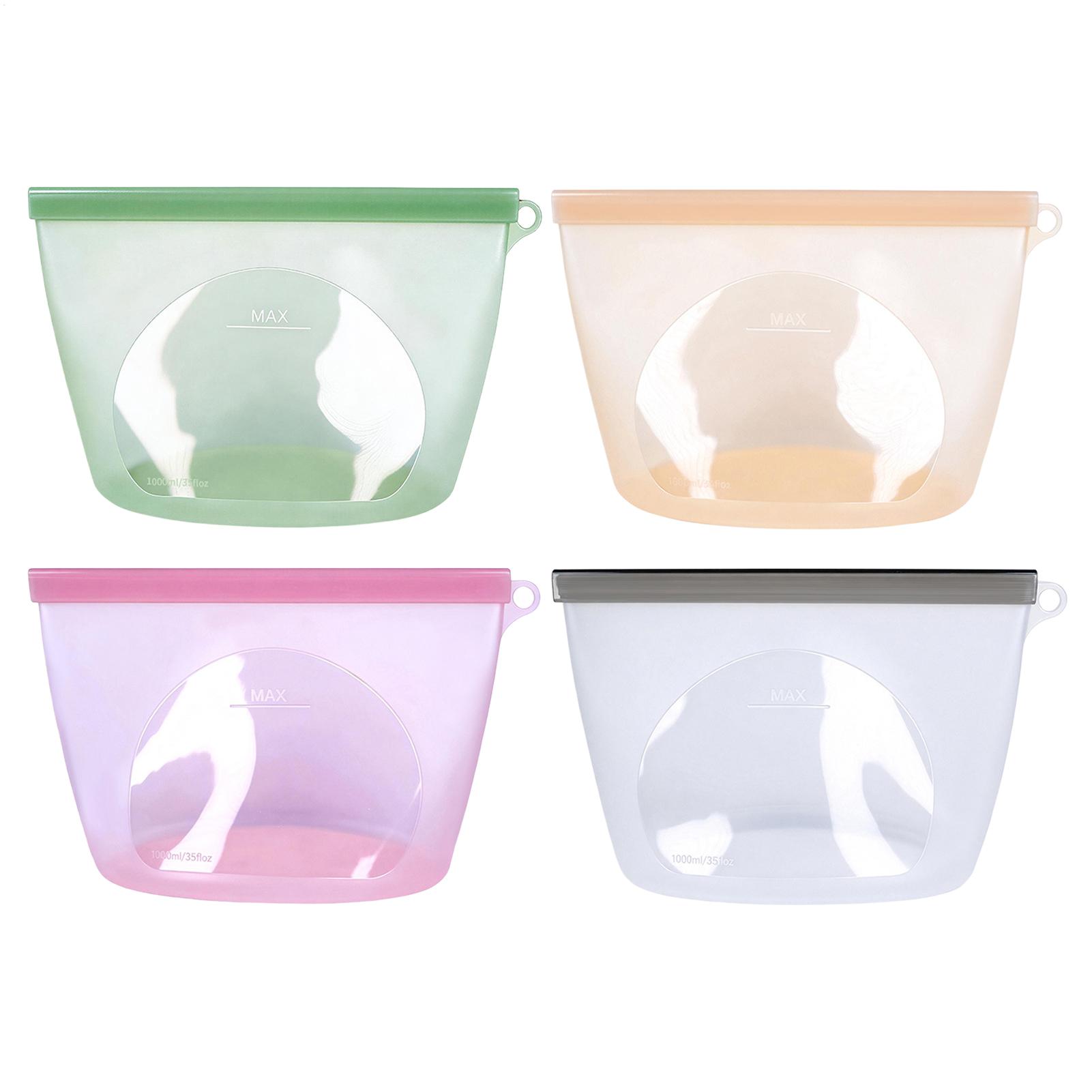 Food Storage Ziploc - Silicone Food Storage Bags 1000ml Leakproof