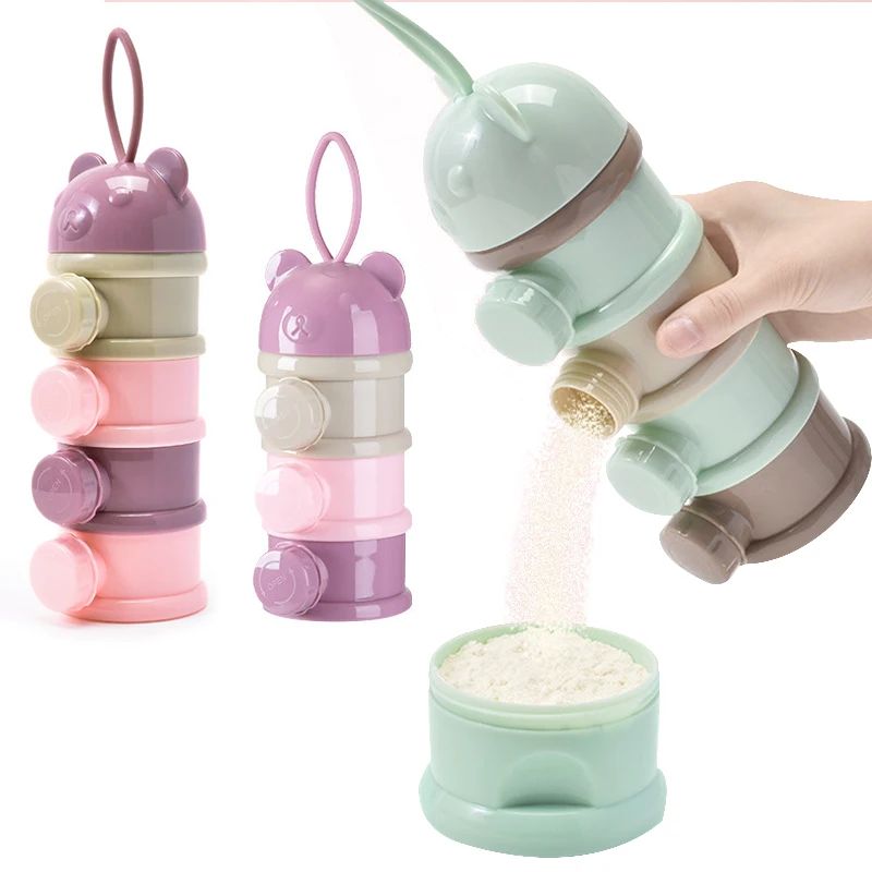 Food Storage Dispenser - 3/4Layer Baby Portable Baby Food Storag