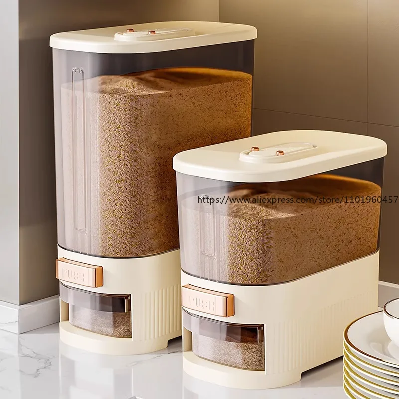 Food Storage Dispenser - Food-Grade Rice Storage Container Airtight Rice