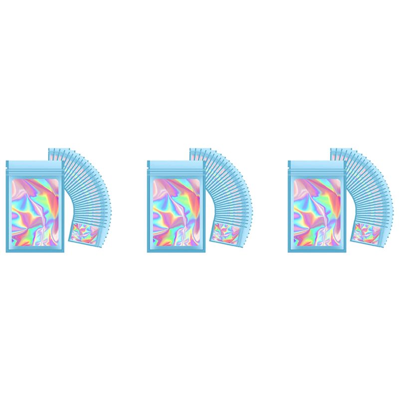 Food Storage Mylar Bags - ABWZ-300Pcs Resealable Holographic Bags, Smell Proof