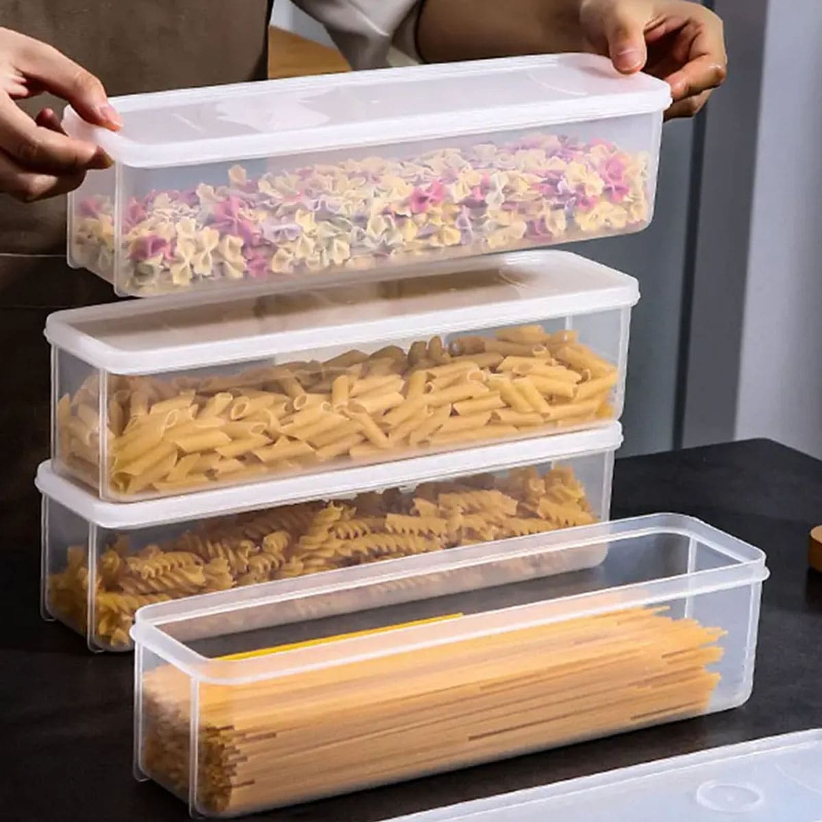 Food Storage Meals - 1 Plastic Transparent Storage Box, Refrigerator