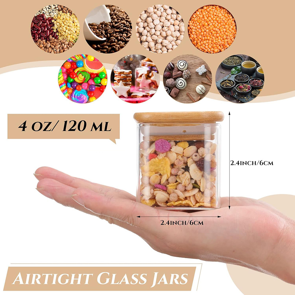 4oz 6Packs Glass Jars Set with - огляд і ціна Food Storage Set Glass