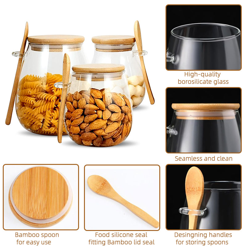 34oz sealed glass jar with spo - огляд і ціна Food Storage Set Glass