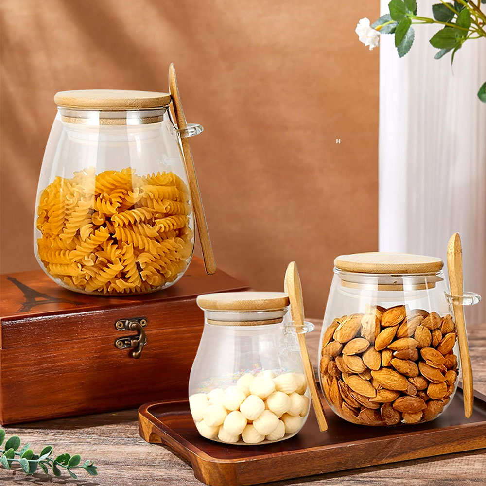 34oz sealed glass jar with spo - огляд і ціна Food Storage Set Glass