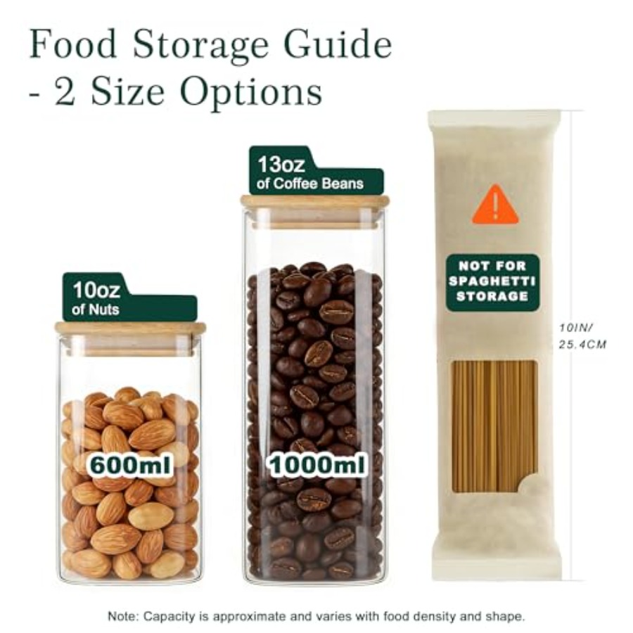 12-Pack Square Glass Storage J - огляд і ціна Food Storage In Pantry