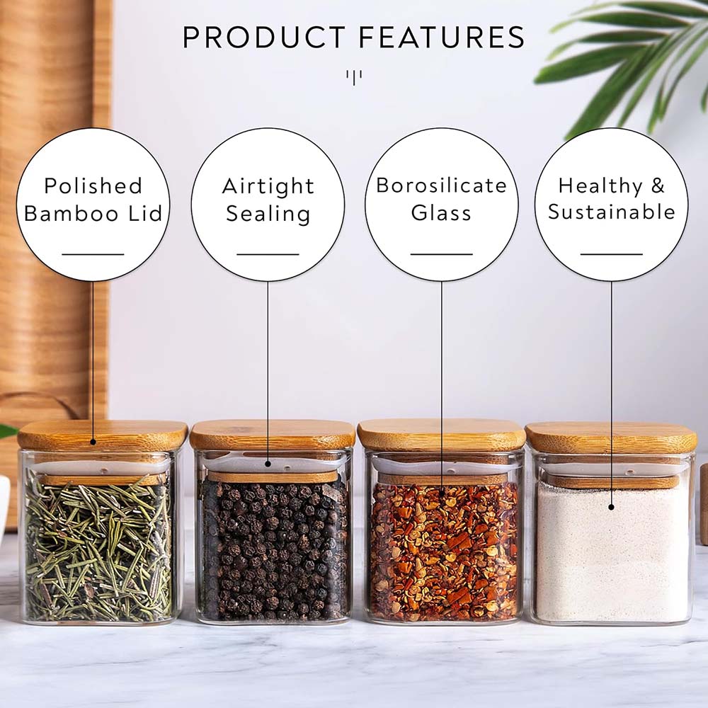 5oz Glass Jars Set with Spice  - огляд і ціна Food Storage Set Glass