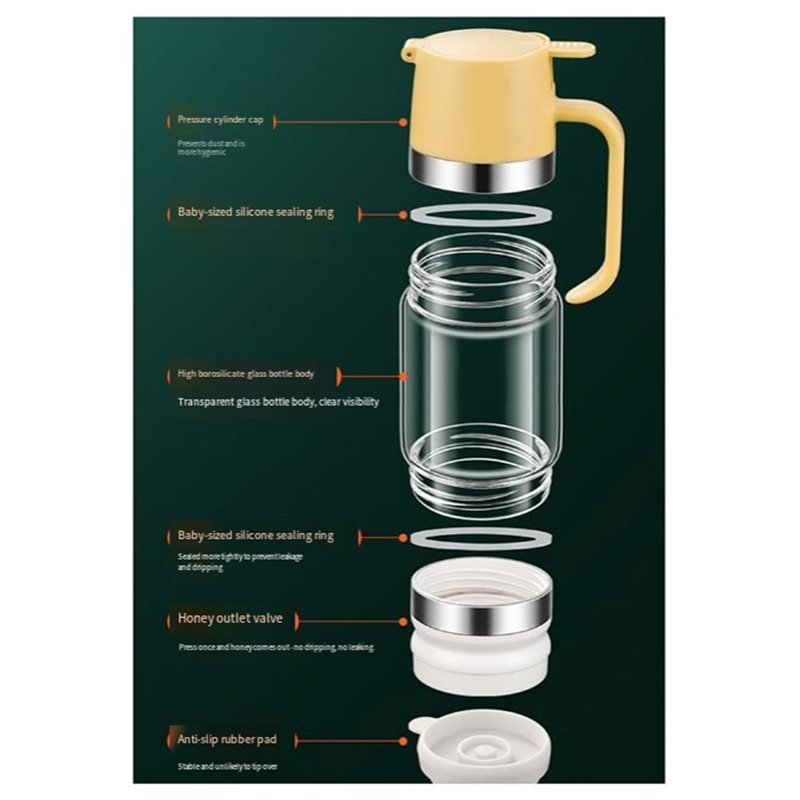 No Drip Honey Dispenser 350Ml  - огляд і ціна Food Storage Glass Box