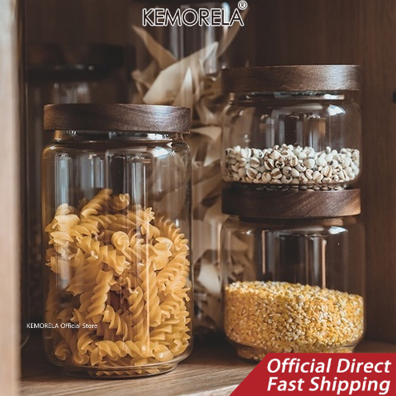 Wood Lid Glass Airtight Canist - огляд і ціна Food Storage Jars With Lids