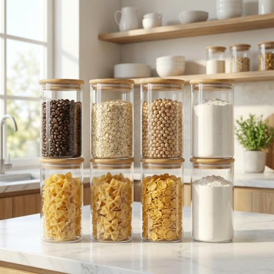 Glass Jars with Bamboo Lids 28 - огляд і ціна Food Storage Set Glass