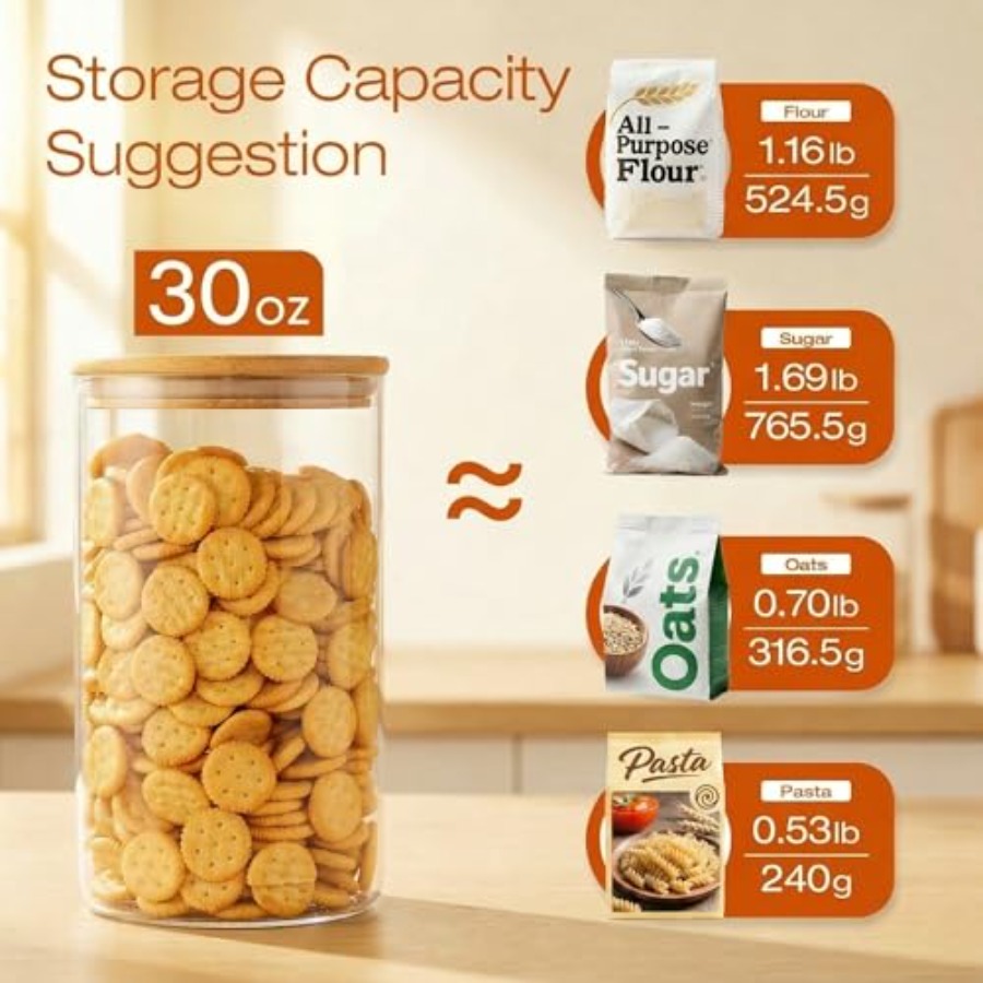 Glass Jars with Bamboo Lids 28 - огляд і ціна Food Storage Set Glass