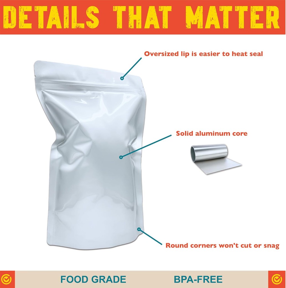 2 Quart Mylar Bags, 16 Mil Tot - огляд і ціна Food Storage 4 Quart