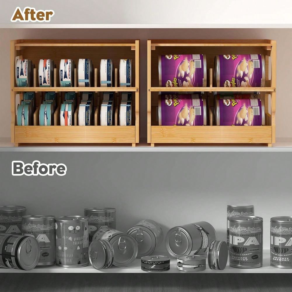 Stackable Bamboo Cat Food Orga - огляд і ціна Food Storage Dispenser