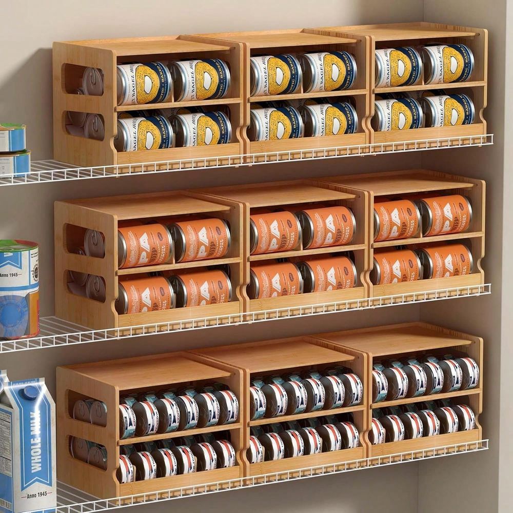 Stackable Bamboo Cat Food Orga - огляд і ціна Food Storage Dispenser