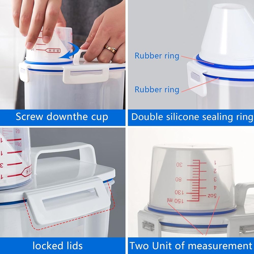 5.5 Lbs Rice Airtight Dry Food - огляд і ціна Food Storage Dispenser