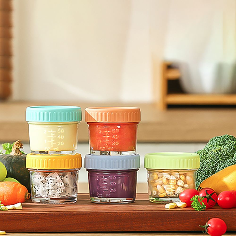 6pcs Glass Baby Food Jar Reusa - огляд і ціна Food Storage Glass Box