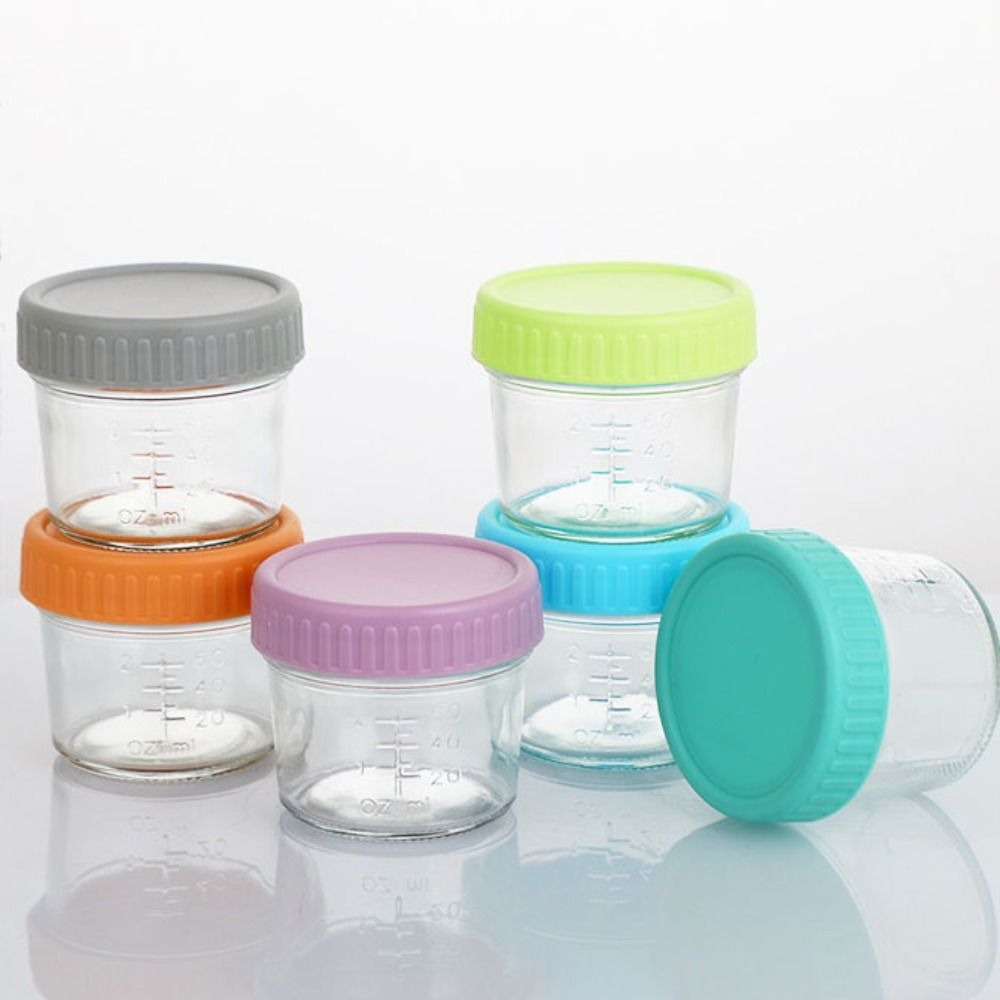 6pcs Glass Baby Food Jar Reusa - огляд і ціна Food Storage Glass Box