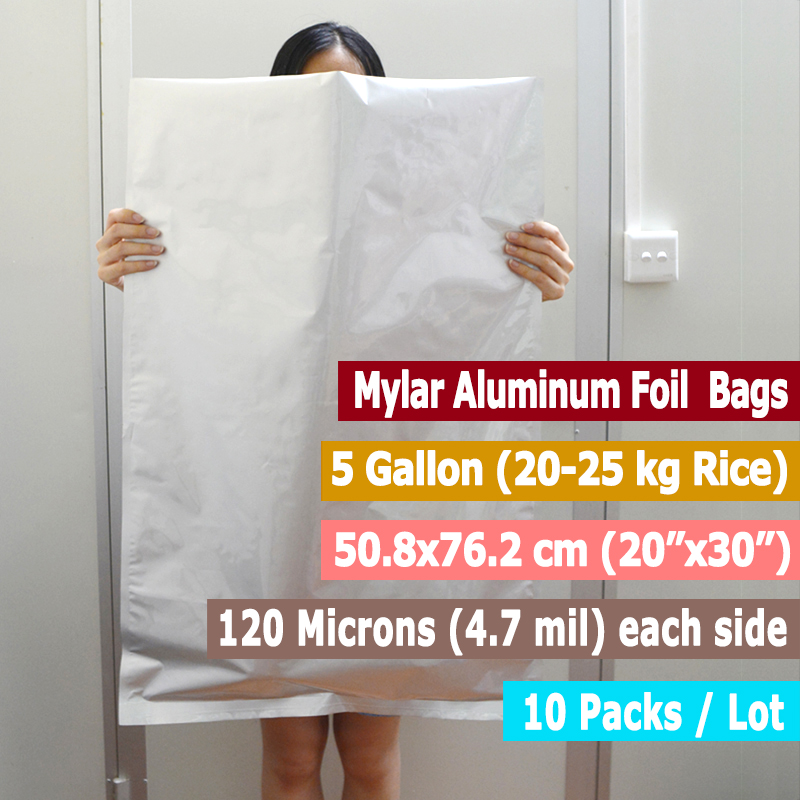 10 Packs 5 Gallons Mylar Bags  - огляд і ціна Food Storage Mylar Bags