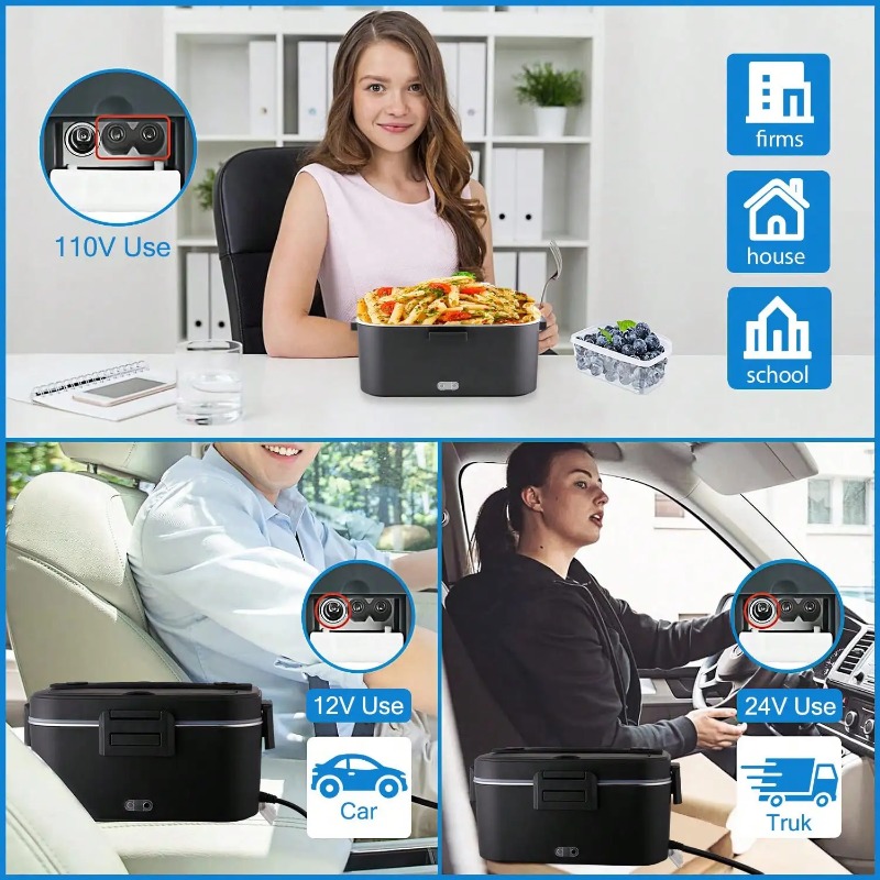 100W Electric Heated Lunch Box - огляд і ціна Food Storage Bag Organizer