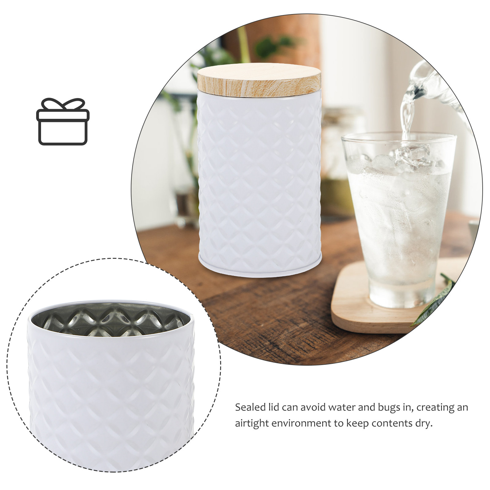 2Pcs Food Grade Tinplate Stora - огляд і ціна Food Storage Jars Airtight
