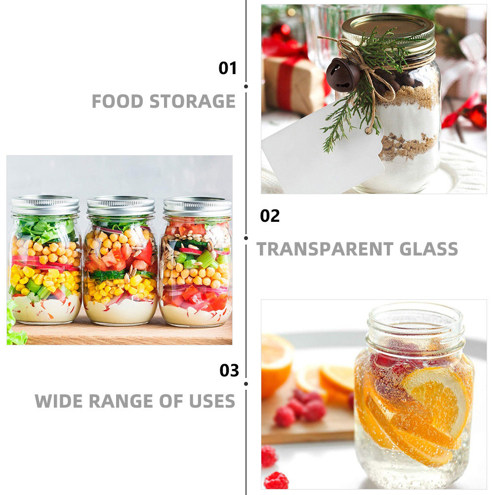 6Pcs Transparent Round Glass J - огляд і ціна Food Storage Jars Airtight