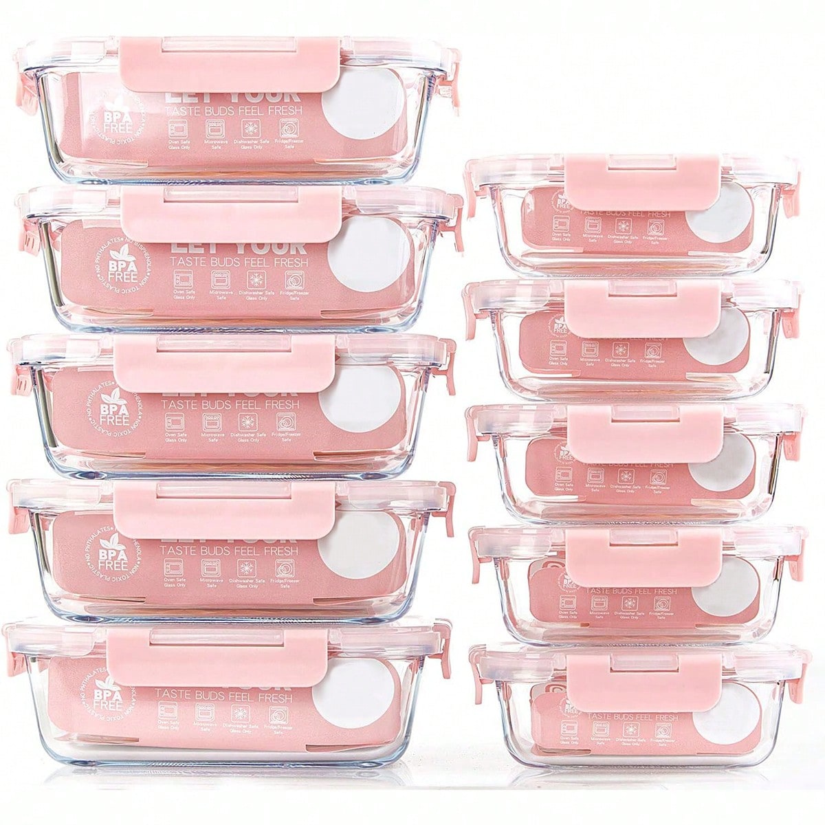 10 Pack Glass Meal Prep Contai - огляд і ціна Food Storage Glass Box
