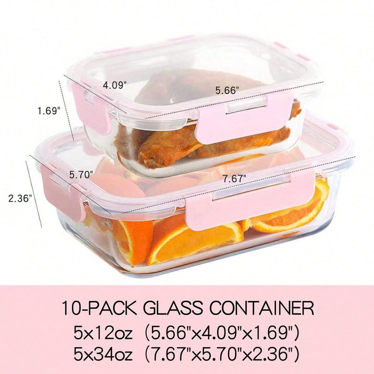 10 Pack Glass Meal Prep Contai - огляд і ціна Food Storage Glass Box