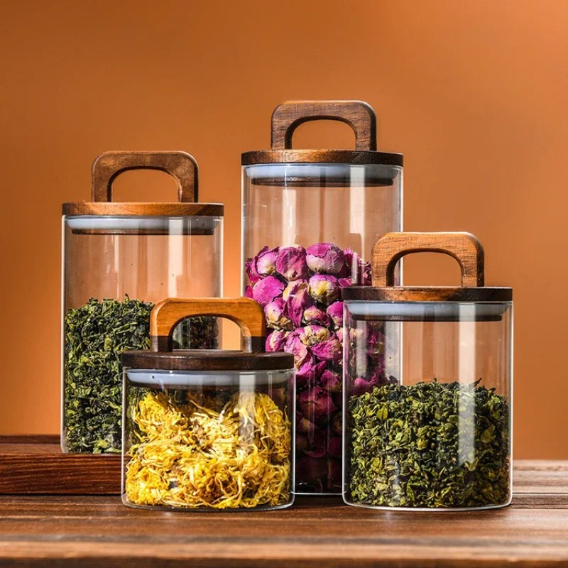Clear Glass Jar with Bamboo Li - огляд і ціна Food Storage Glass Box