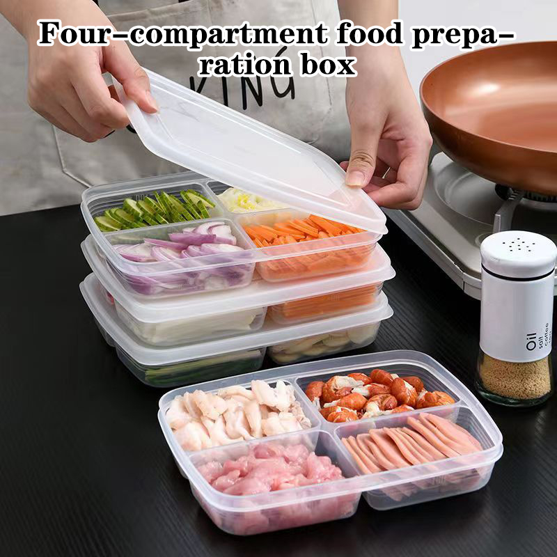 New【4 Grids Plastic Storage Bo - огляд і ціна Food Storage Meals