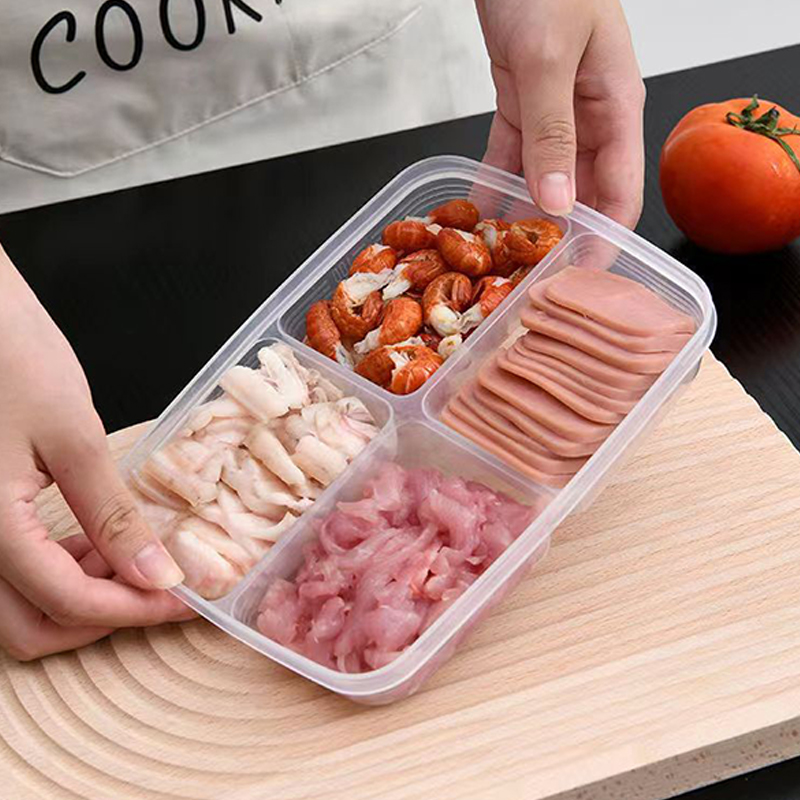 New【4 Grids Plastic Storage Bo - огляд і ціна Food Storage Meals