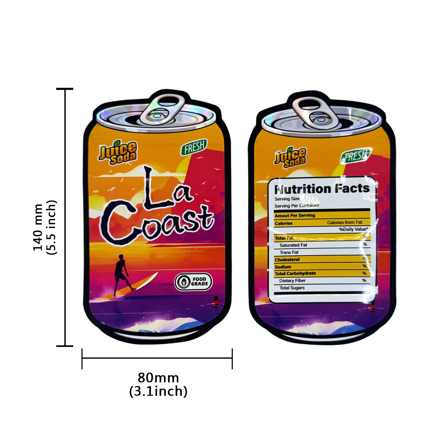 Car Juice Can Shape Empty Irre - огляд і ціна Food Storage Mylar Bags