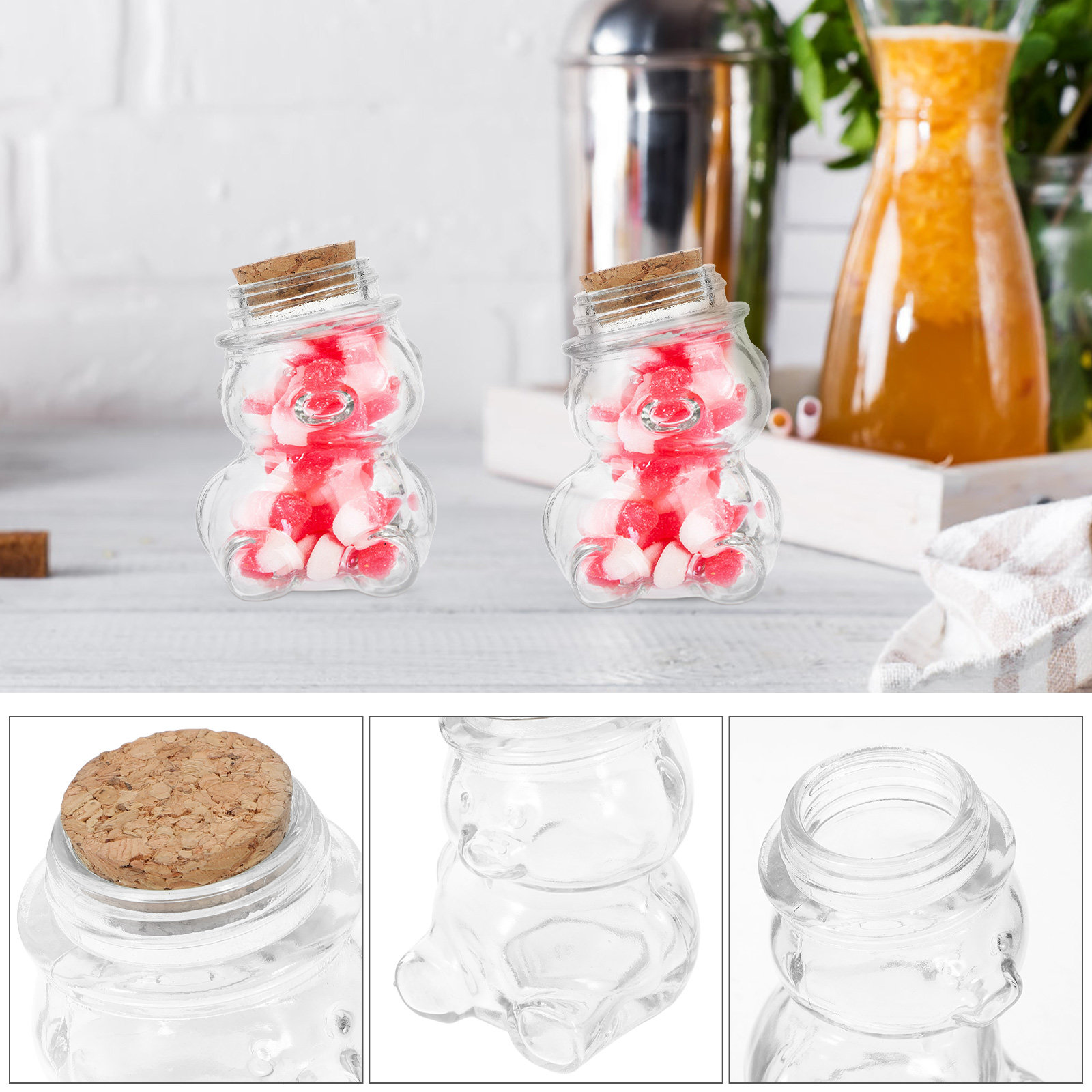 4Pcs Glass Candy Jar Set Trans - огляд і ціна Food Storage Jars Airtight