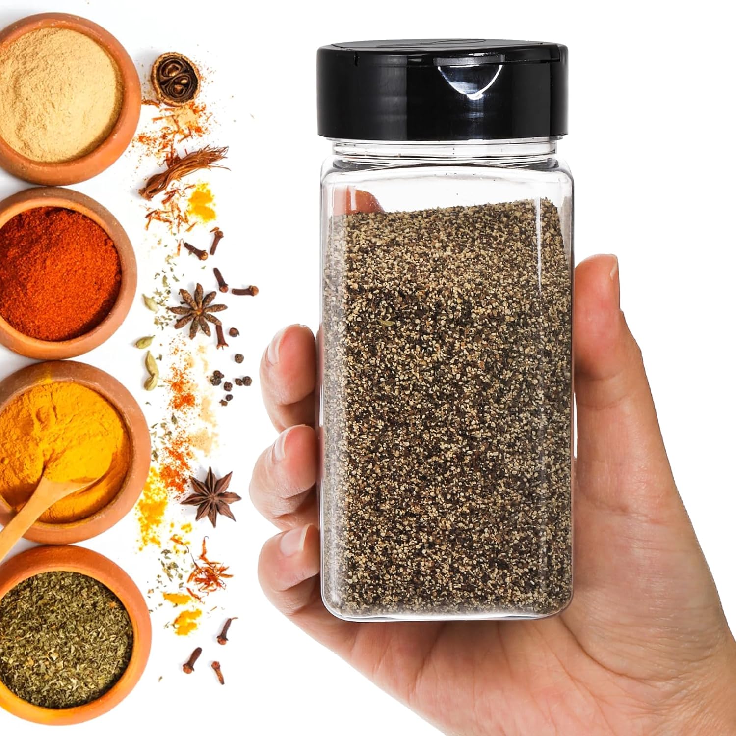 Square Large Plastic Spice Jar - огляд і ціна Food Storage Jars With Lids