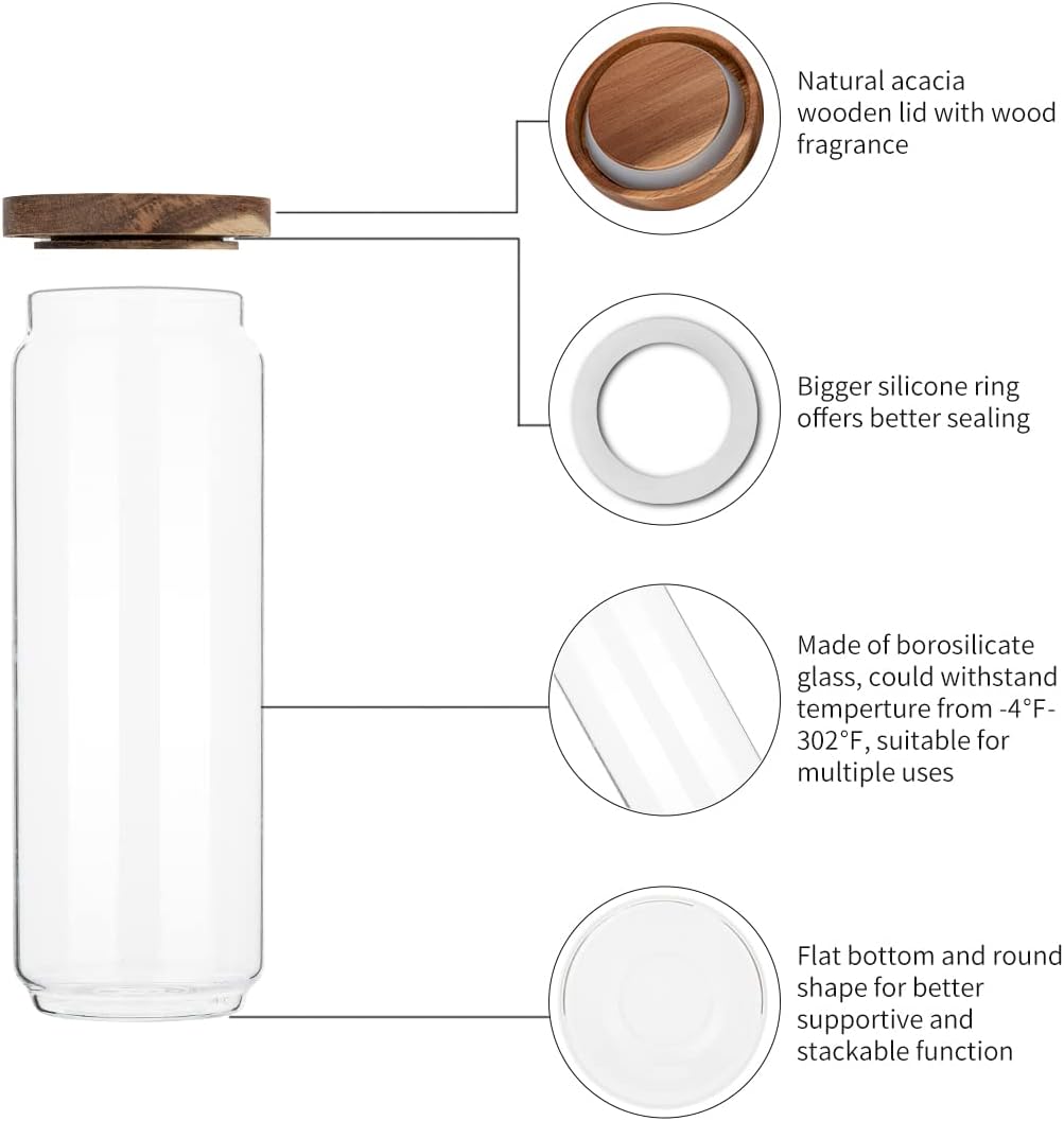 4 Pack 34 OZ Glass Jars with W - огляд і ціна Food Storage Set Glass