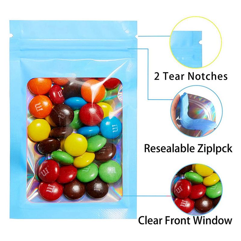 ABWZ-300Pcs Resealable Hologra - огляд і ціна Food Storage Mylar Bags