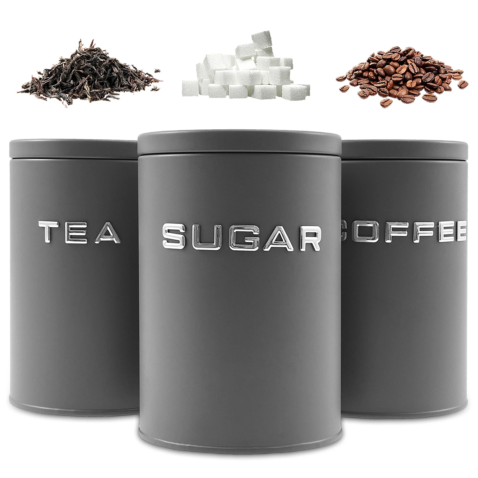 3 Pcs Tea Coffee Sugar Caniste - огляд і ціна Food Storage Jars With Lids