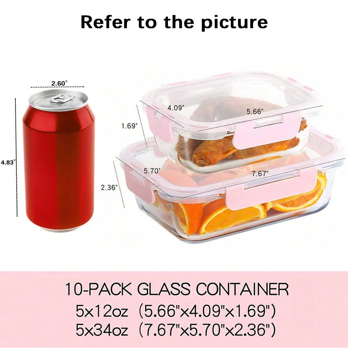 10 Pack Glass Meal Prep Contai - огляд і ціна Food Storage Glass Box