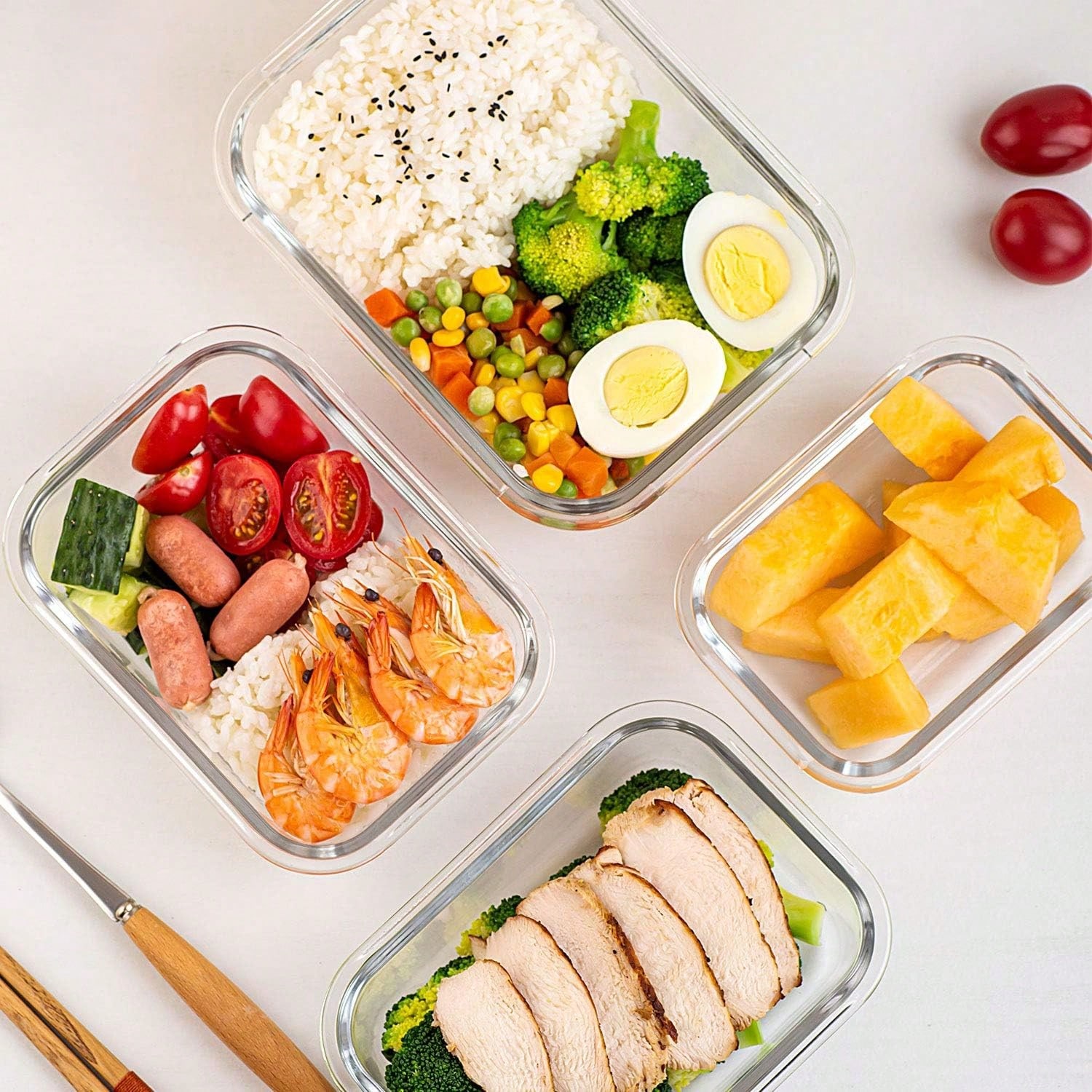 10 Pack Glass Meal Prep Contai - огляд і ціна Food Storage Glass Box
